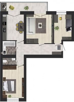 3-кімнатна квартира