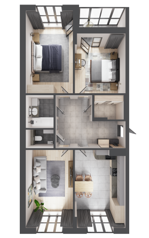 3-кімнатна квартира